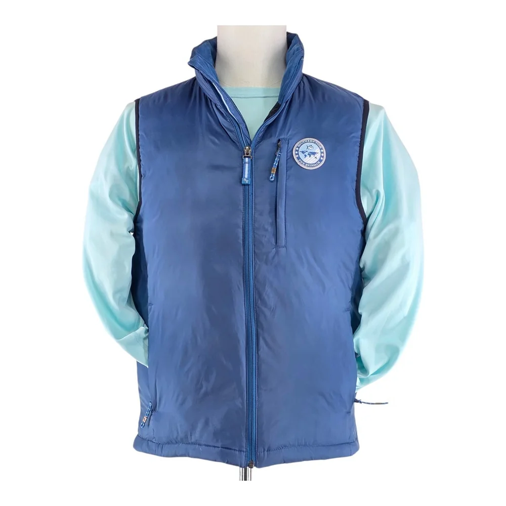 Coastal Prep Southern Tide Down Vest Men S Blue Nylon Goose Down Zip Jacket